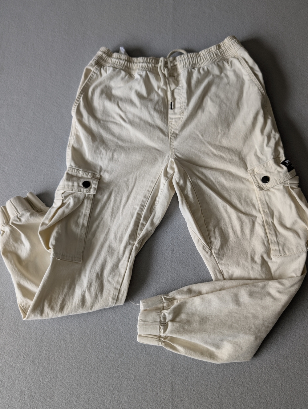 WESC Beige Slim Utility Cargo Jogger Pants Unisex L/XL Neutral Streetwear Pants image 3